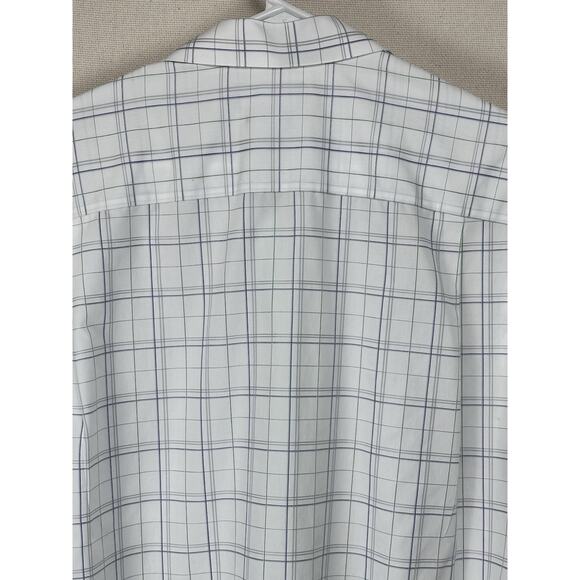 Paul Frederick Non-Iron Cotton Dress Shirt 17-33 With Contrast Trim White Green - Picture 7 of 10